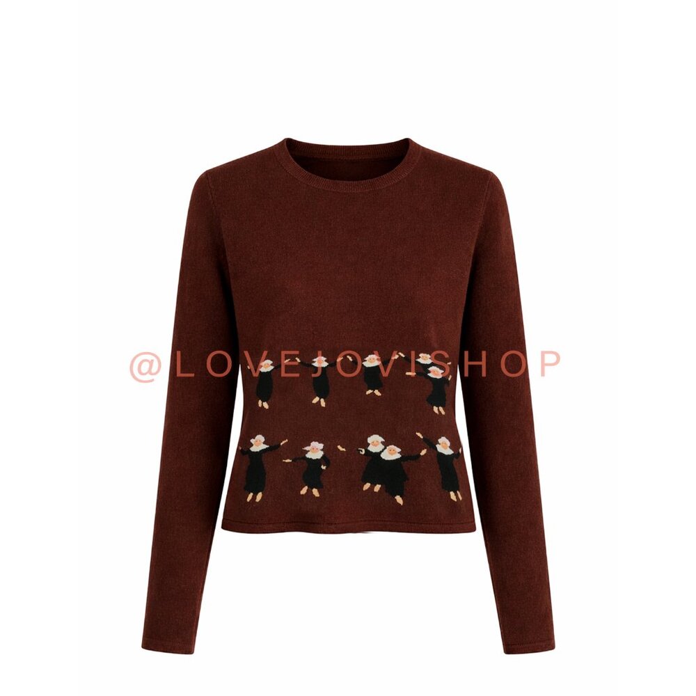 Avant Garde | Vintage Sophia Swire Intarsia 'Dancing Nuns' Cashmere | Archival